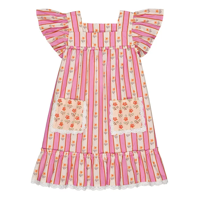 Vestido de rayas Karinette | Rosa
