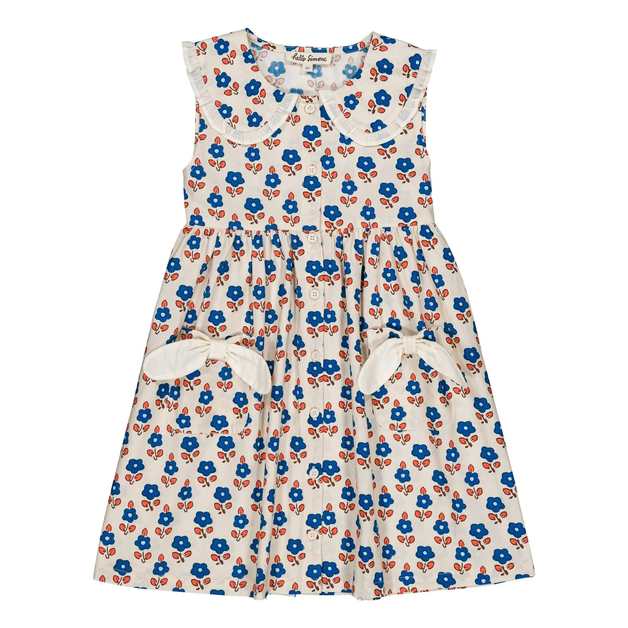 Hello Simone White Françoise Fleurie Dress