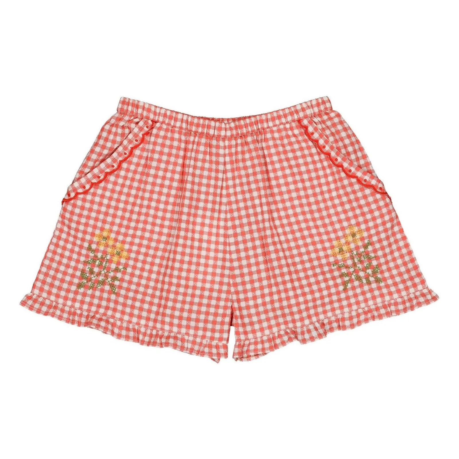 Hello Simone Red Dina Vichy Shorts
