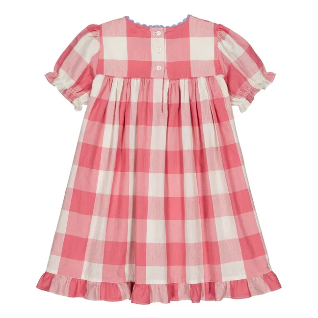 Robe Louisette Carreaux | Rose