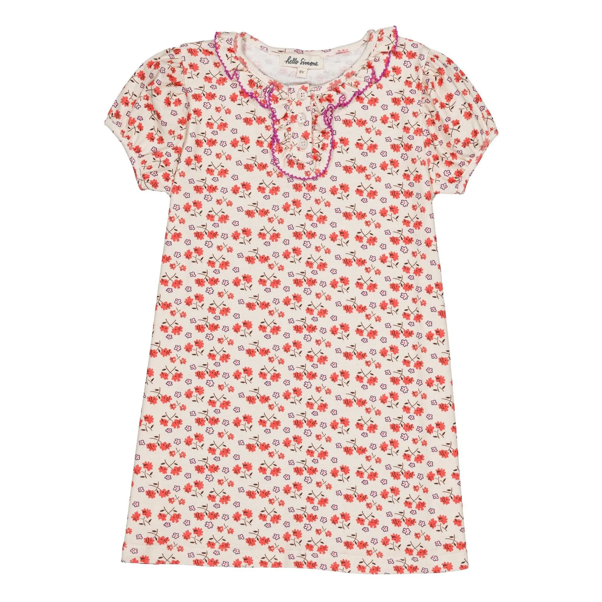 Hello Simone White Organic Cotton Flower Tulip Dress