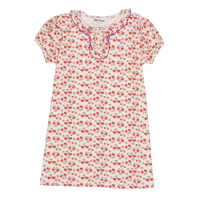 Organic Cotton Flower Tulip Dress | White