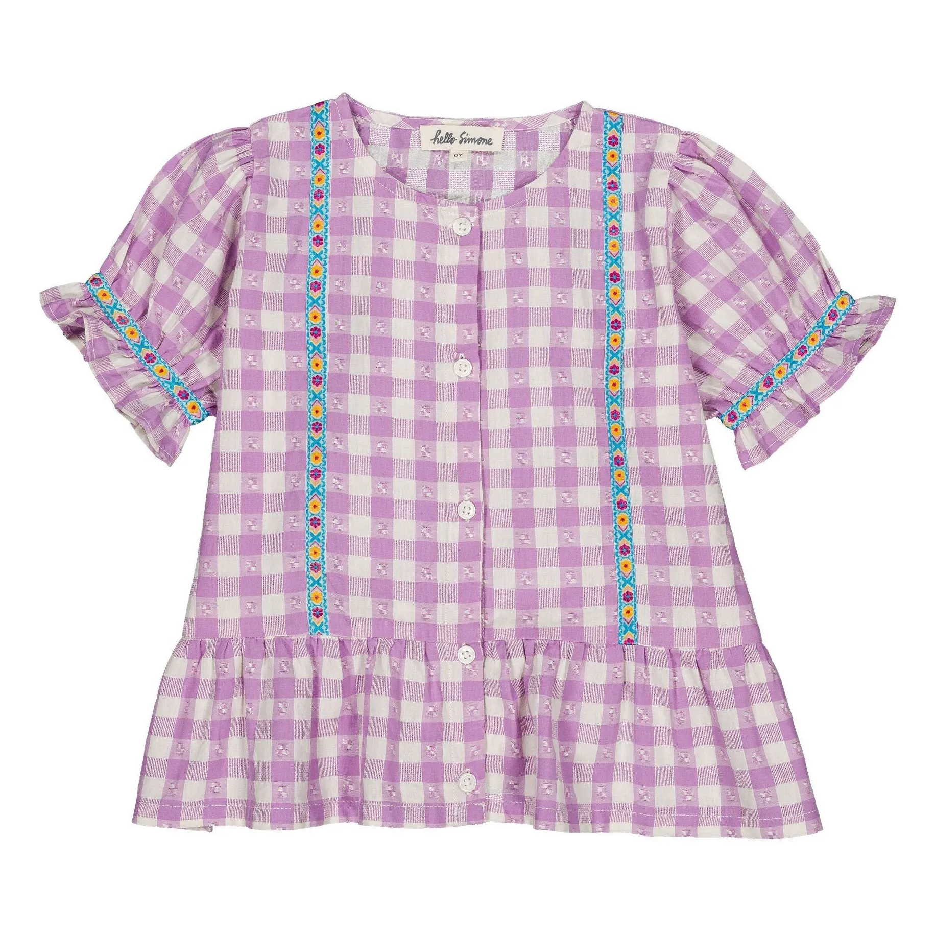 Hello Simone Lavender Zoli Vichy Blouse