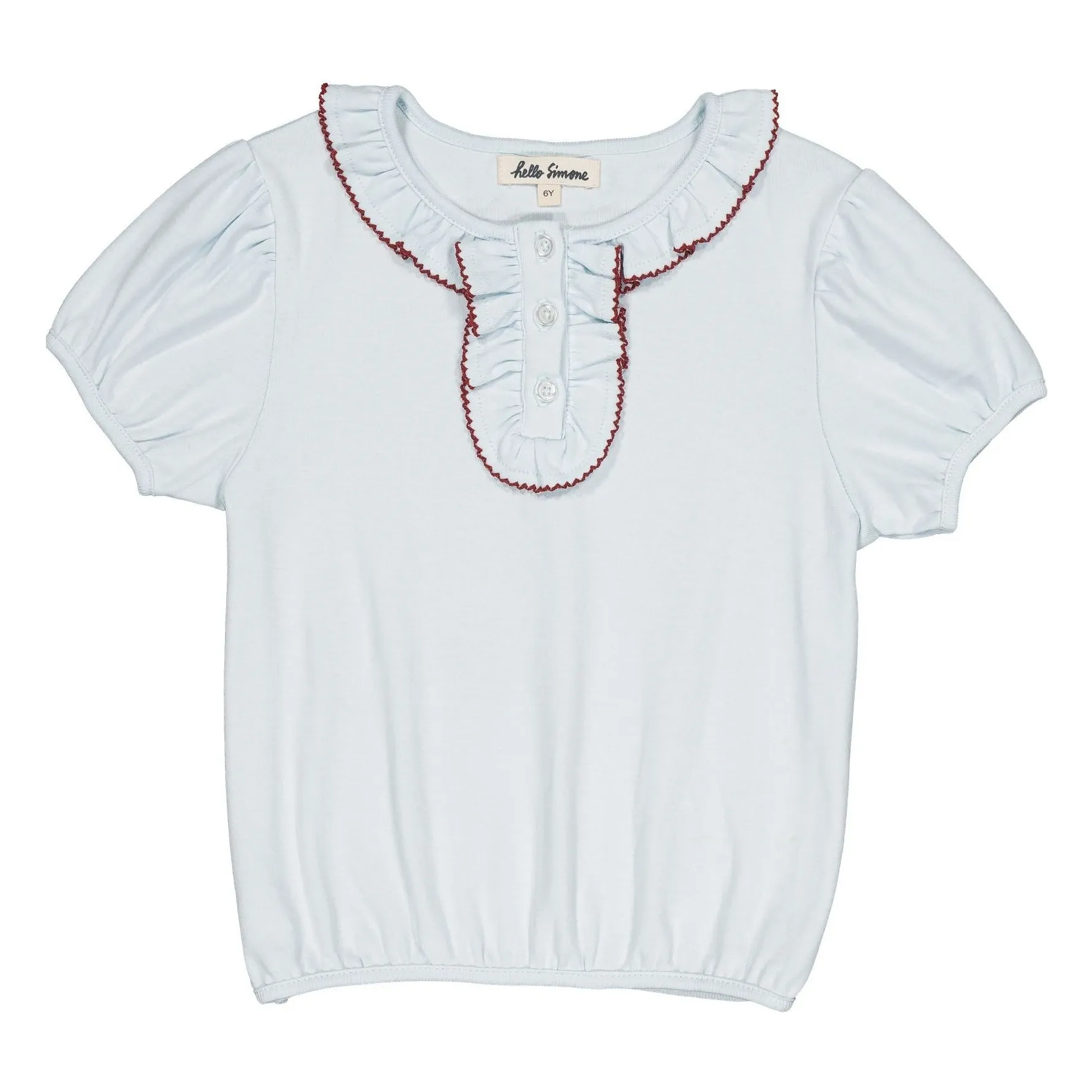Hello Simone Pale Blue Paquerette Organic Cotton T-Shirt