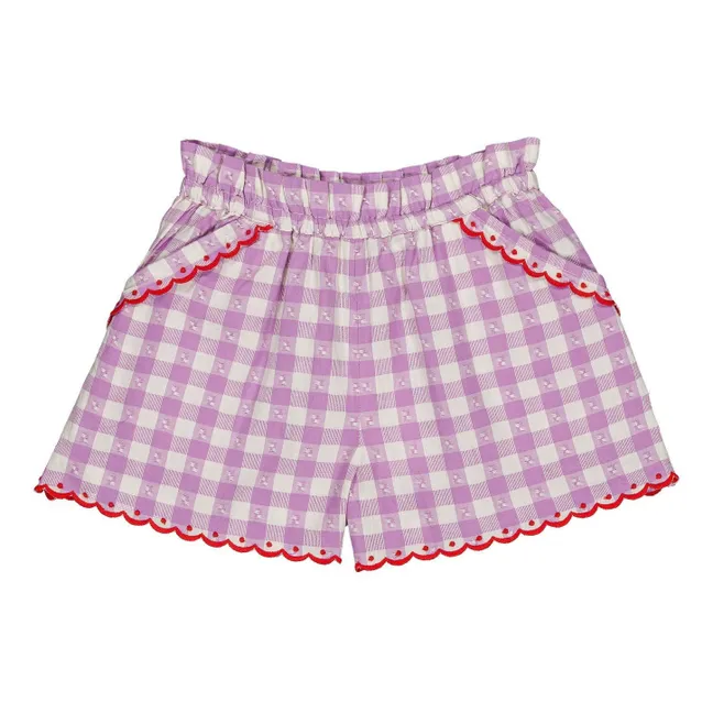Vichy teddy bear shorts | Lavender