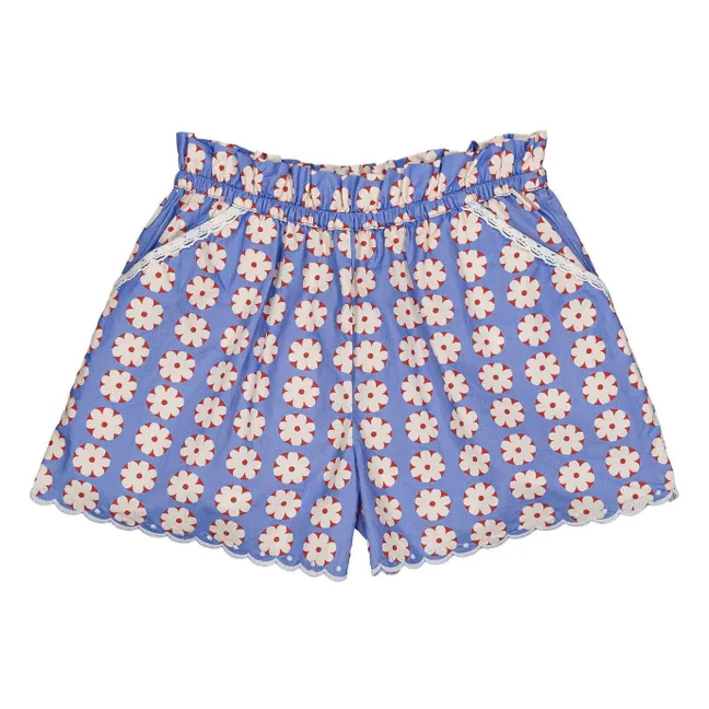 Flowery Teddy Short | Blue