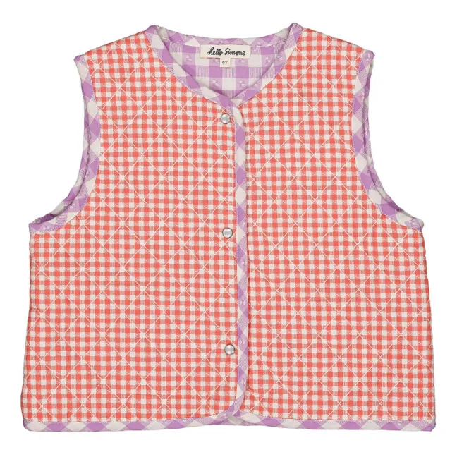 Mira Vichy Sleeveless Jacket | Red