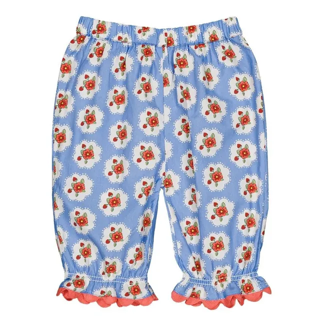Pantalon Mignon Fleuri | Bleu