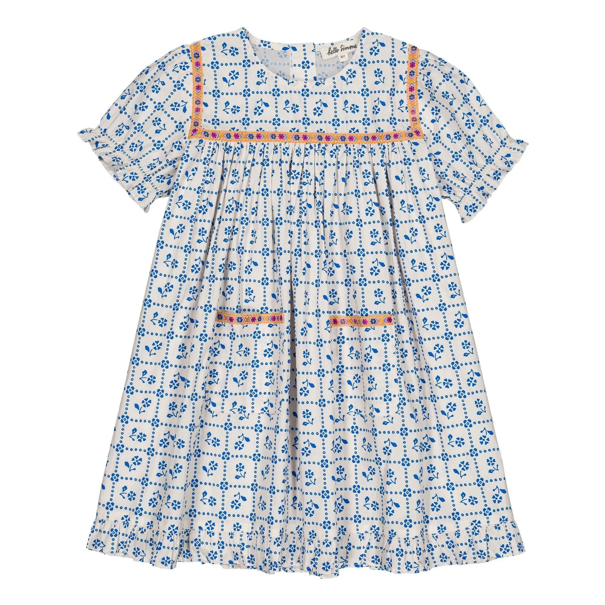 Hello Simone White Louisette Faïence Dress