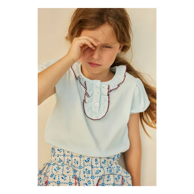 Paquerette organic cotton T-shirt | Pale blue