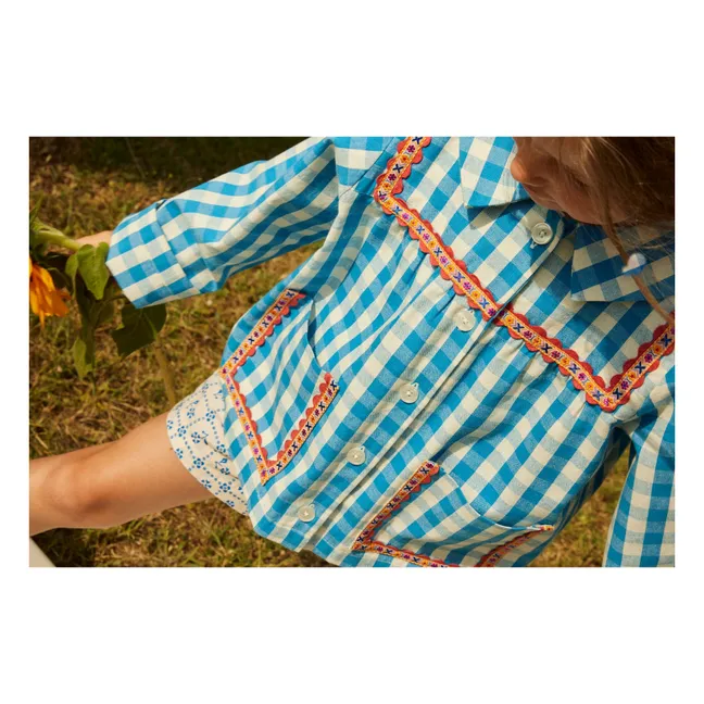 Ambra Carreaux Jacket | Blue