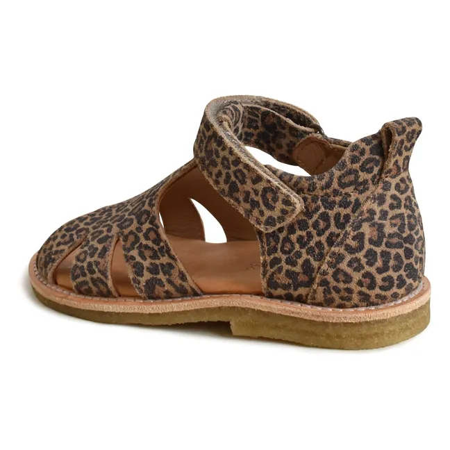Sandalias de ante leopardo Eden | Marrón