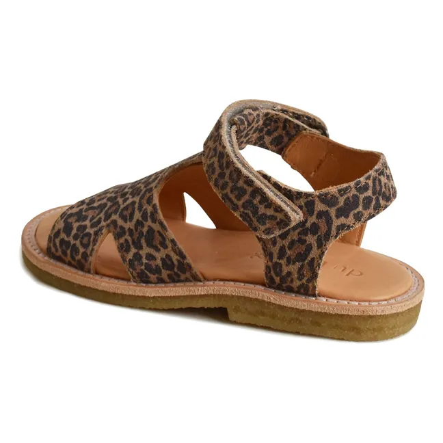 Sandales Du Alfie Léopard Suede | Marron