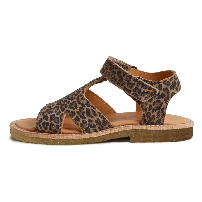 Sandales Du Alfie Léopard Suede | Marron