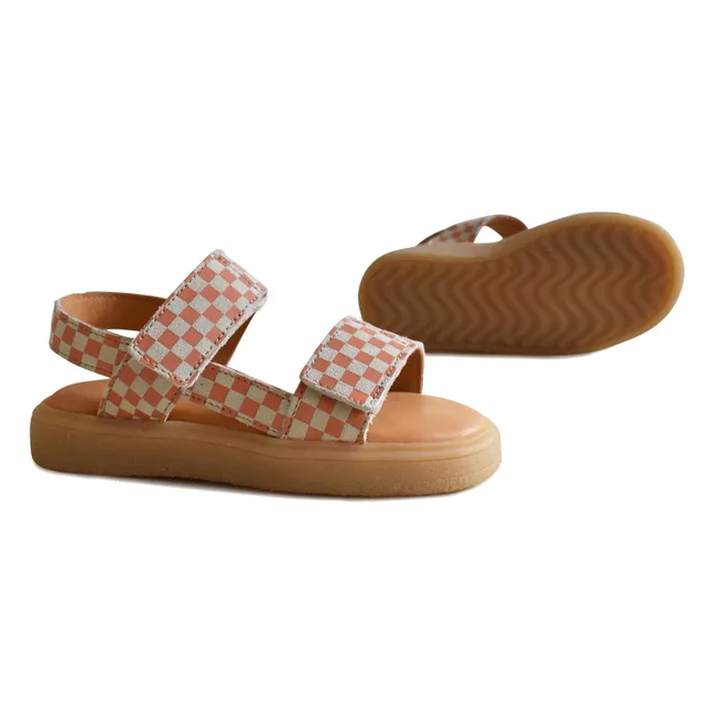 Sandales Du Malu Carreaux | Saumon