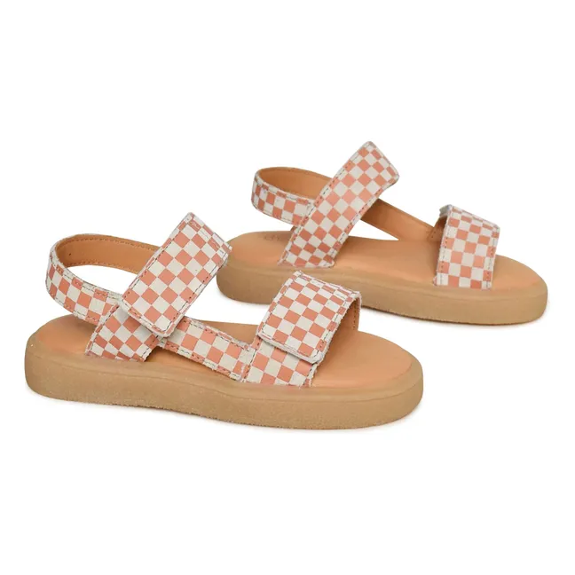 Sandales Du Malu Carreaux | Saumon