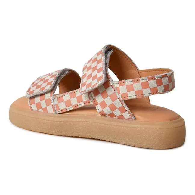 Sandales Du Malu Carreaux | Saumon