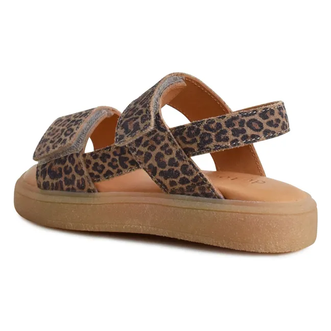 Sandales Du Malu Léopard Suede | Marron