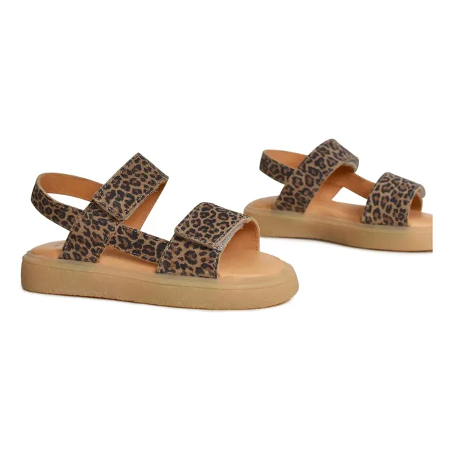Sandales Du Malu Léopard Suede | Marron