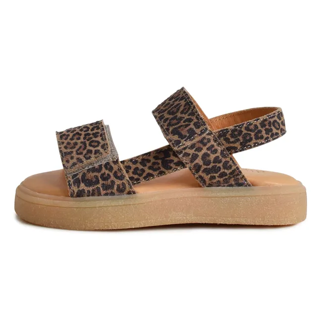Sandales Du Malu Léopard Suede | Marron