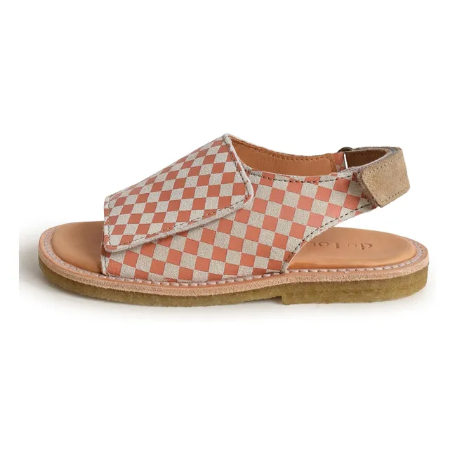 Sandales Du Veda Carreaux | Saumon