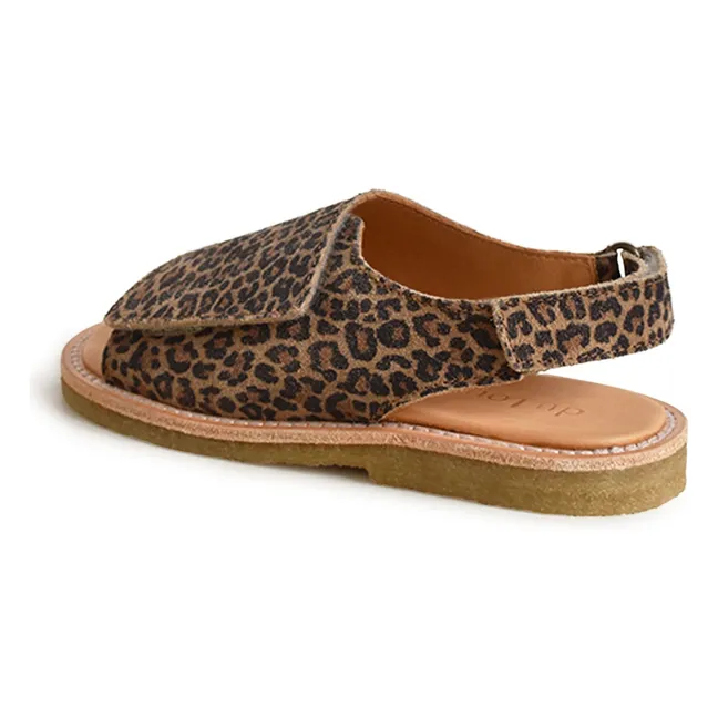 Sandales Du Veda Léopard Suede | Marron