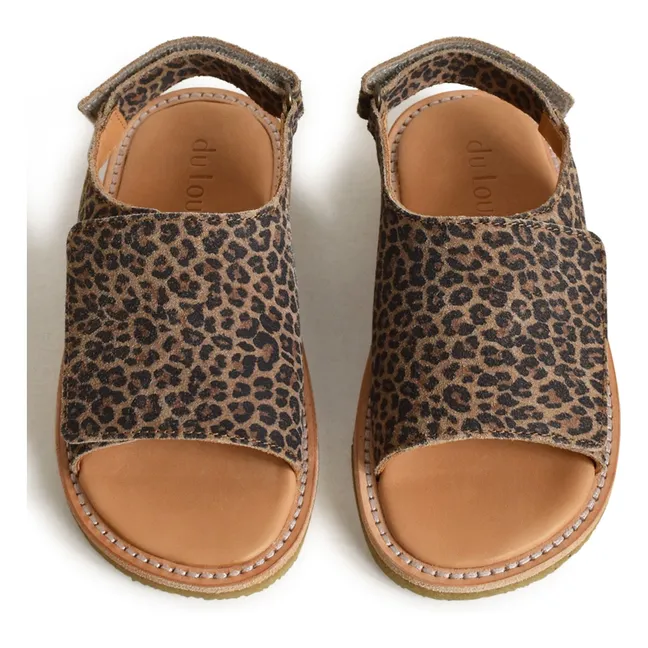 Sandales Du Veda Léopard Suede | Marron
