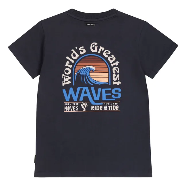 Camiseta de algodón orgánico Bondi Beach | Azul oscuro