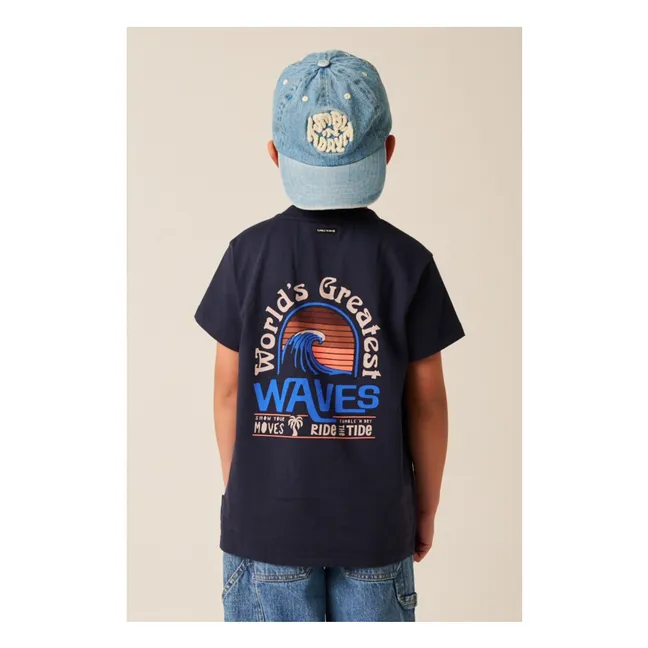 Camiseta de algodón orgánico Bondi Beach | Azul oscuro