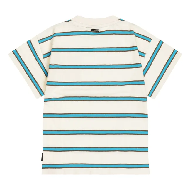 Camiseta Oceano Oversize Striped Algodón Ecológico | Azul