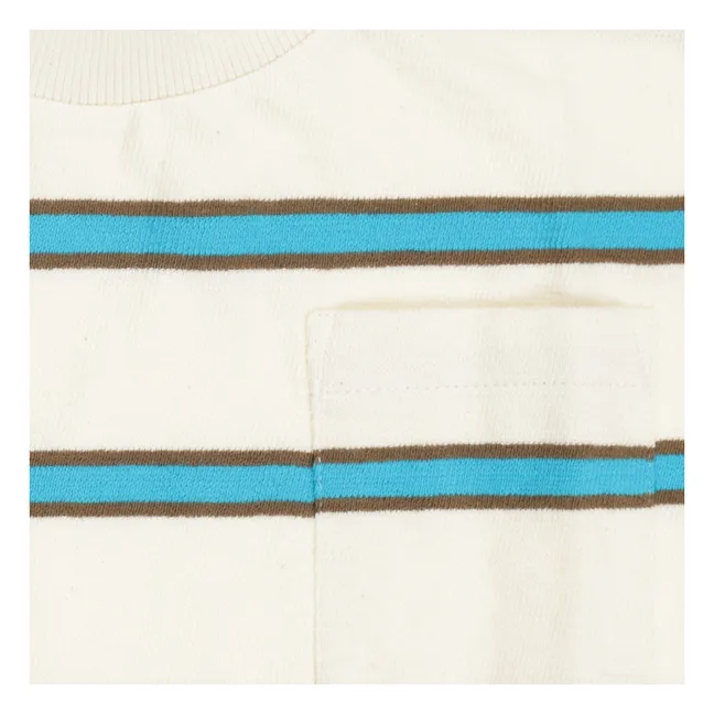 Camiseta Oceano Oversize Striped Algodón Ecológico | Azul