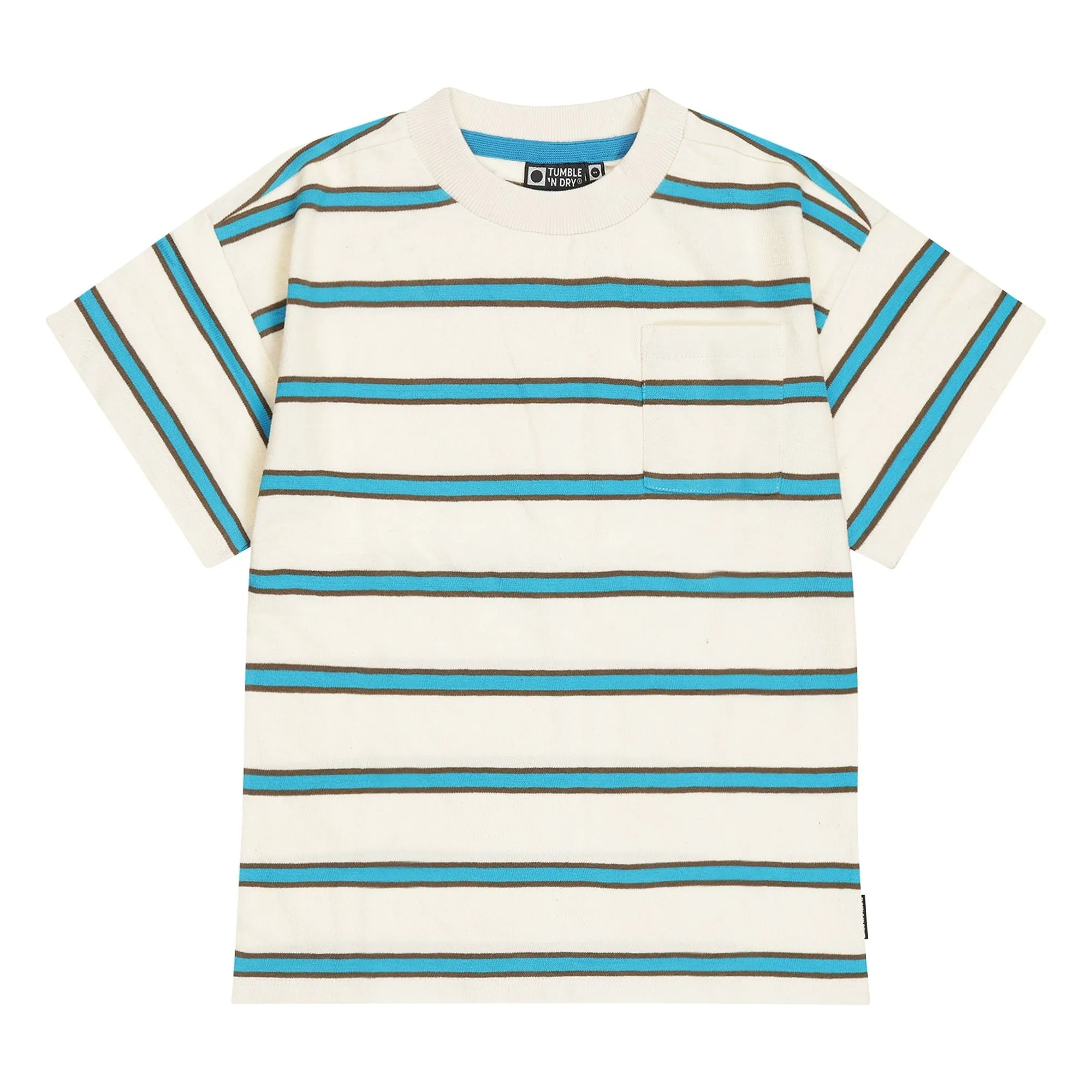 Tumble N'dry Blue Oceano Oversize Striped Organic Cotton T-Shirt