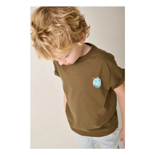 T-shirt Surface Coton Recyclé | Brun kaki