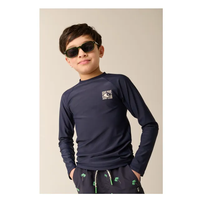 Camiseta de baño Santiago de fibra reciclada con protección UV | Azul oscuro