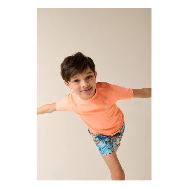 T-shirt de Bain Anti-UV Piaui Fibres Recyclées | Orange