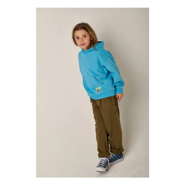 Sudadera con capucha de algodón ecológico Salty | Azul Cielo