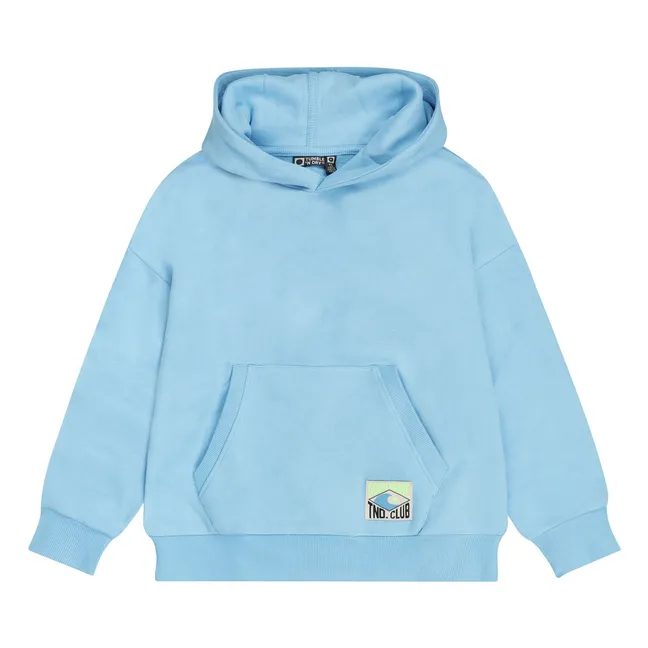 Sudadera con capucha de algodón ecológico Salty | Azul Cielo