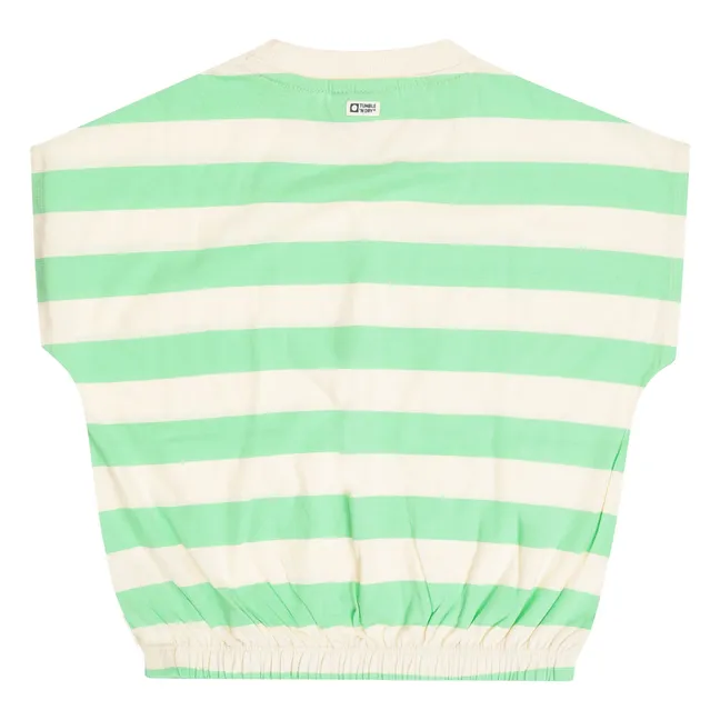 T-shirt Oversize Colatina Rayé Coton Bio | Vert