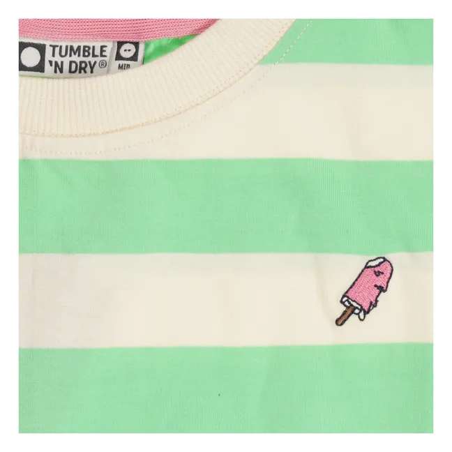 T-shirt Oversize Colatina Rayé Coton Bio | Vert
