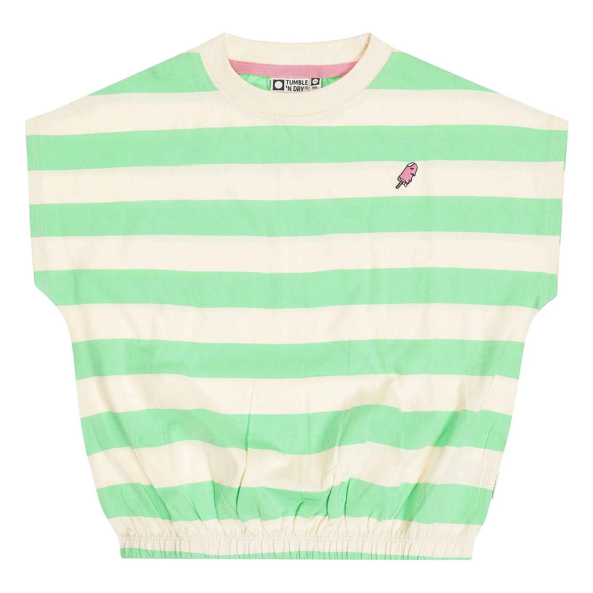 Tumble N'dry Green Colatina Oversize Striped Organic Cotton T-Shirt