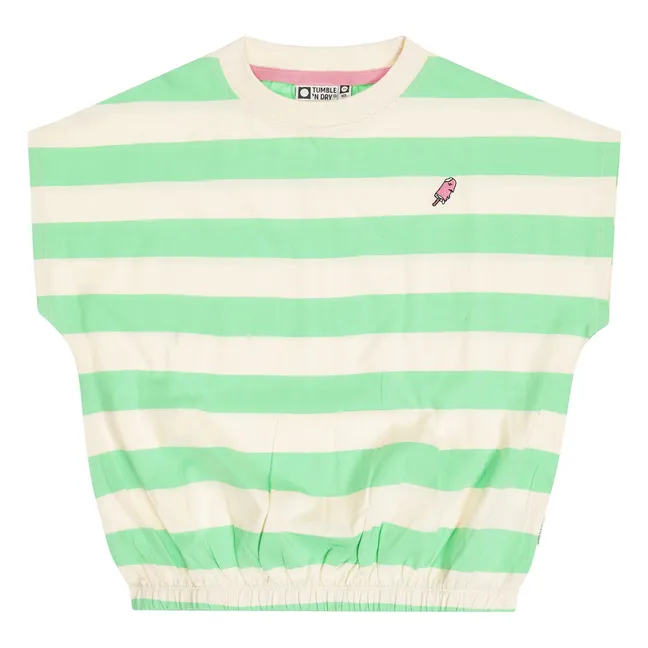 T-shirt Oversize Colatina Rayé Coton Bio | Vert