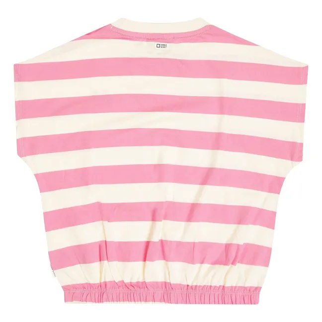 T-shirt Oversize Colatina Rayé Coton Bio | Rose