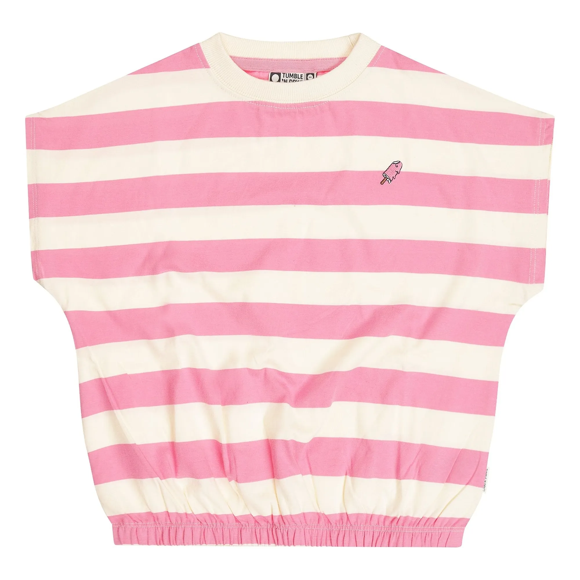 Tumble N'dry Pink Colatina Oversize Striped Organic Cotton T-Shirt