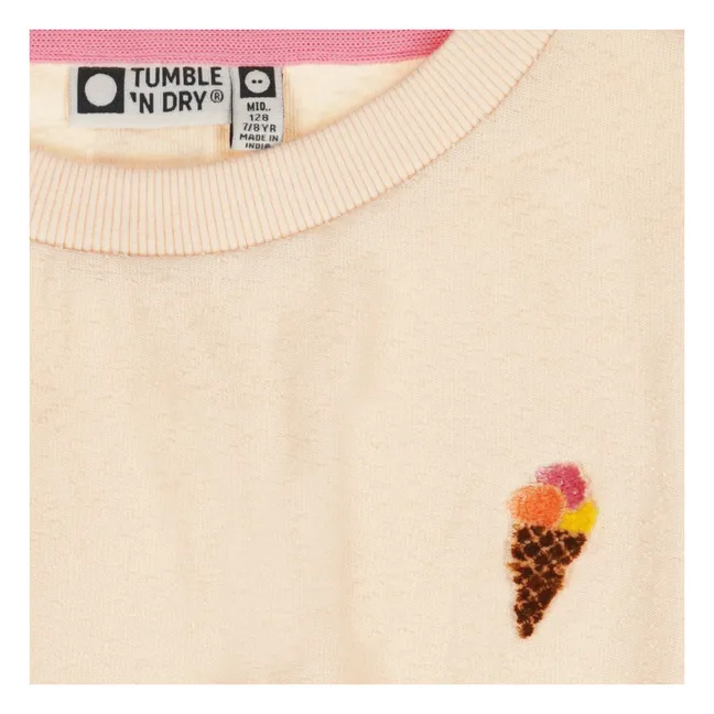 T-shirt Crop Bouquet Coton Bio | Rose pêche