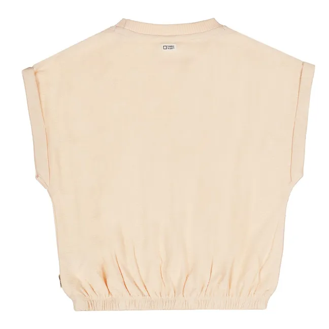 T-shirt Crop Bouquet Coton Bio | Rose pêche