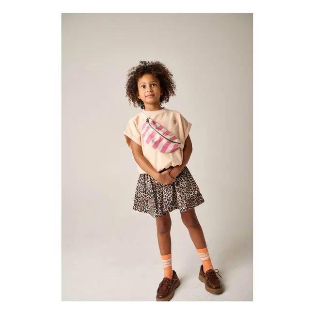 T-shirt Crop Bouquet Coton Bio | Rose pêche