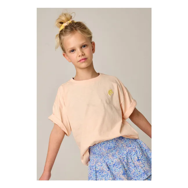 Camiseta oversize Lemons Algodón orgánico | Rosa Melocotón