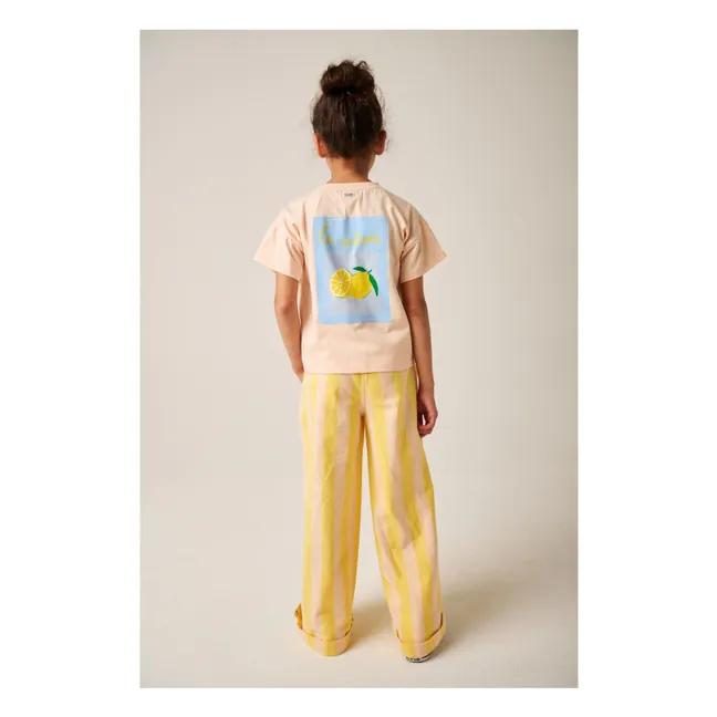 Camiseta oversize Lemons Algodón orgánico | Rosa Melocotón