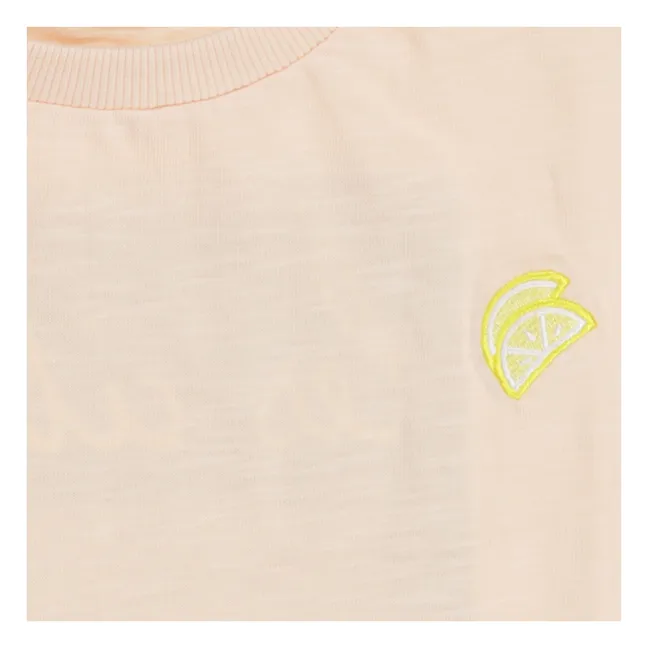 Camiseta oversize Lemons Algodón orgánico | Rosa Melocotón