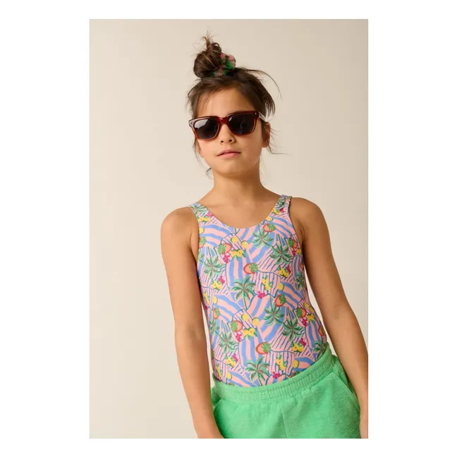 Maillot de Bain Fortaleza Palmiers Fibres Recyclées | Bleu pâle